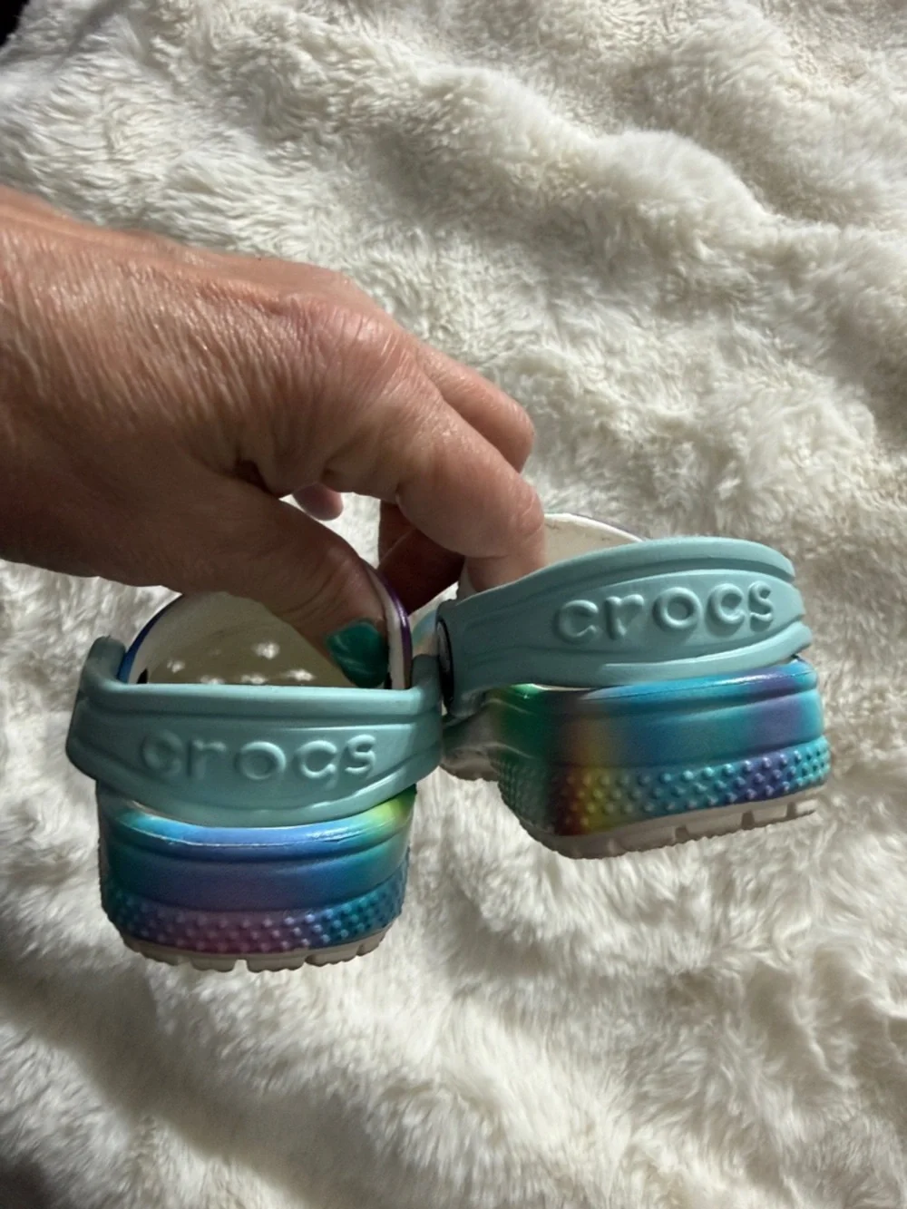 CROCS Tie-Dye Pastel Clog in Blue, Purple, Green
